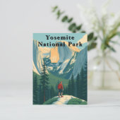 Yosemite National Park USA Hiker ポストカード (スタンド正面)