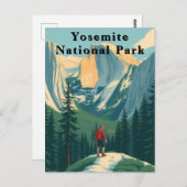 Yosemite National Park USA Hiker ポストカード (正面/裏面)