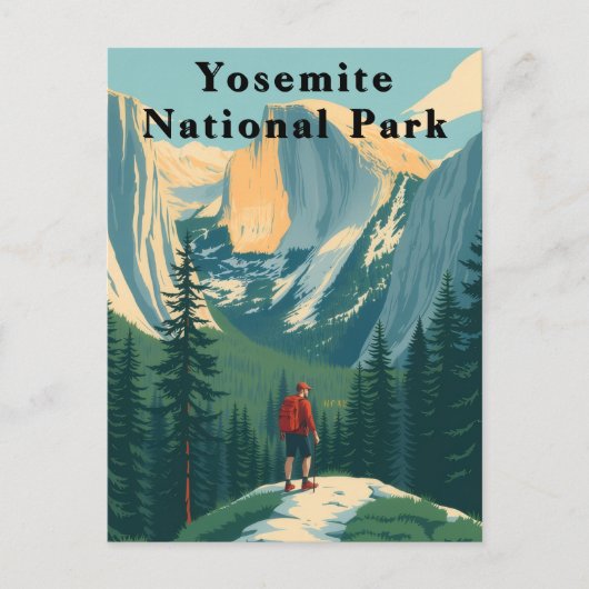 Yosemite National Park USA Hiker ポストカード (正面)