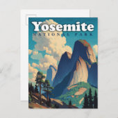 Yosemite National Park Vintage ポストカード (正面/裏面)
