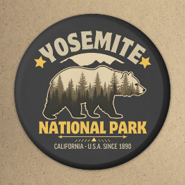 Yosemite National Park Vintage Bear マグネット