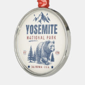Yosemite National Park Vintage Bear T-Shirt メタルオーナメント (左)