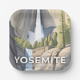 Yosemite National Park | Watercolor Travel ペーパープレート