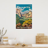 Yosemite Poster National Parks Art United Travel ポスター (キッチン)