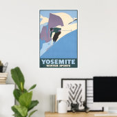 Yosemite Ski Poster National Park Print Travel Art ポスター (ホームオフィス)