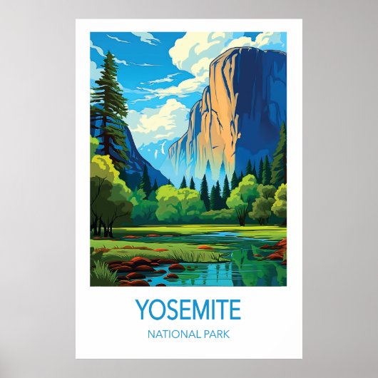 Yosemite Travel Poster National Park Art ポスター (正面)
