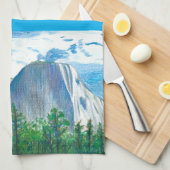 Yosemite Valley Landscape Blue Tones Kitchen Towel キッチンタオル (四つ折り)