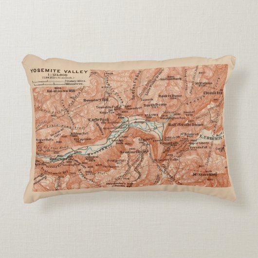  Yosemite Valley Map  アクセントクッション (正面)