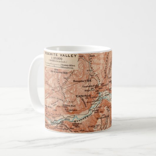  Yosemite Valley Map Mug コーヒーマグカップ (正面左)