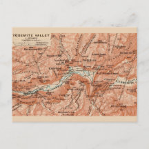  Yosemite Valley Map Postcard