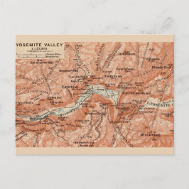  Yosemite Valley Map Postcard ポストカード