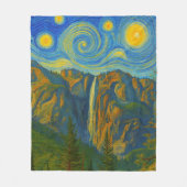 Yosemite Valley Yosemite National Park ala van Gog フリースブランケット (正面)