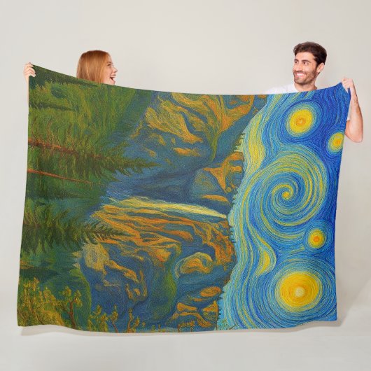 Yosemite Valley Yosemite National Park ala van Gog フリースブランケット (インサイチュ)