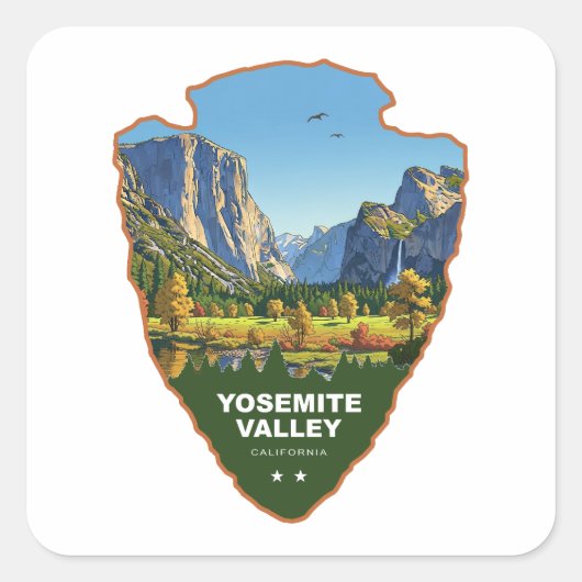 Yosemite Valley Yosemite National Park Arrowhead スクエアシール (正面)