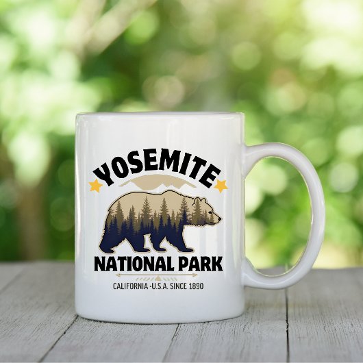 Yosemite Vintage Bear Forest Souvenir コーヒーマグカップ