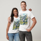 Yosemite Waterfall Van Gogh Style Valley Landscape Tシャツ (ユニセックス)