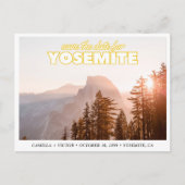 Yosemite Wedding Save the Date Retro Postcard ポストカード (正面)