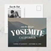 Yosemite Wedding Save the Date Retro Postcard ポストカード (正面/裏面)
