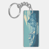 Yosemite Winter Retro: Half Dome & Snow Peaks キーホルダー (正面左)