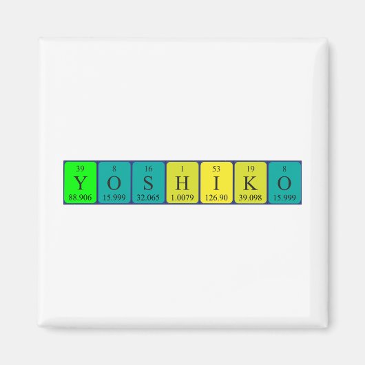 Yoshiko周期表名磁石 マグネット (正面)