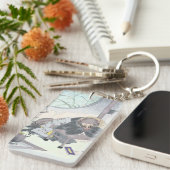 Yoshitoshi著日本人のRaccon犬Tanuki Ukiyo-e キーホルダー (正面右)