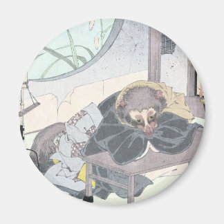 Yoshitoshi著日本人のRaccon犬Tanuki Ukiyo-e マグネット
