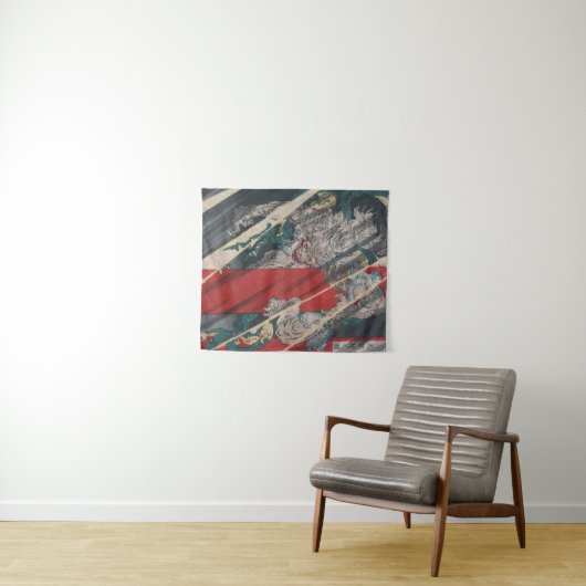 Yoshitoshi著日本人のUkiyo-e Yokai茨城の鬼 タペストリー (インサイチュ(横))