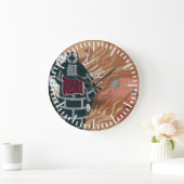 Yoshitoshi著炎の海の日本のな消防士 ラージ壁時計 (ホーム)