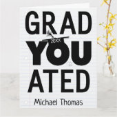 YOU卒業した名前と日付が大きい カード (黄色い花)