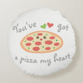 You'得's Pizza私のハート可愛い愛おもしろいパン ラウンドクッション (裏面)