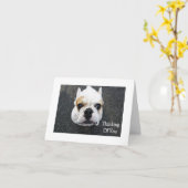 You考え Bulldogグリーティングカード カード (黄色い花)