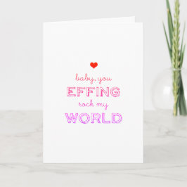 You カラフル Effing Rock My World Valentine's Day シーズンカード
