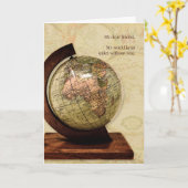 You 恋しく思 Friend Old World Mapヴィンテージスタイル カード (黄色い花)