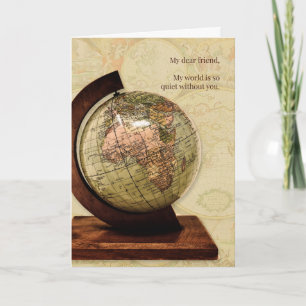 You 恋しく思 Friend Old World Mapヴィンテージスタイル カード