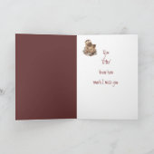 You 恋しく思 Noteかわいい水彩写真 カード (内部)