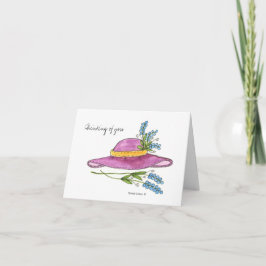 You*考えるPink Hatノートカ空白のード カード