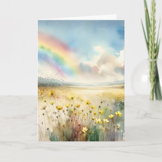 You 考え Dreamy Wilflowers and Rainbow カード (正面)