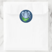 You 誇りを持った Blue Flower Stickers ラウンドシール (バッグ)