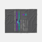 You American Flag Suicide Prevention Awareness  フリースブランケット (正面(横))