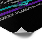 You American Flag Suicide Prevention Awareness ポスター (角)