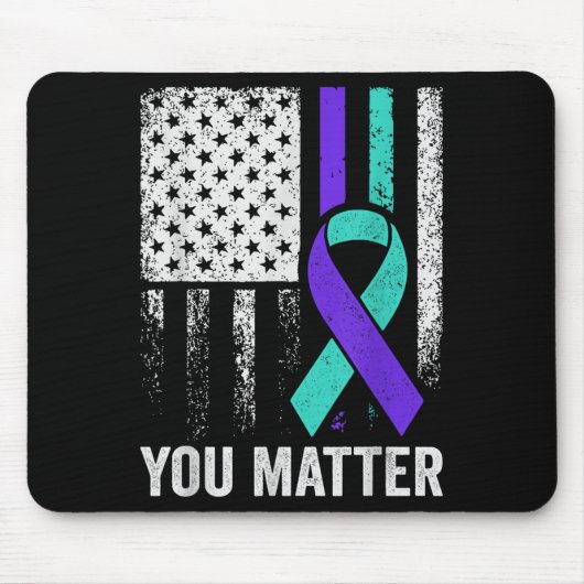 You American Flag Teal Purple Men Mental Health  マウスパッド (正面)