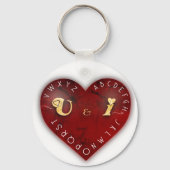 You and I -赤いハート上のアルファベットゲーム キーホルダー (裏面)