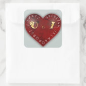 You and I -赤いハート上のアルファベットゲーム スクエアシール (バッグ)