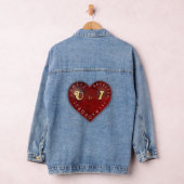 You and I -赤いハート上のアルファベットゲーム デニムジャケット (ハンガー)