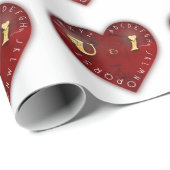 You and I -赤いハート上のアルファベットゲーム ラッピングペーパー (ロールコーナー)