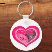 You And Me (かわいい漫画の豚) キーホルダー (正面)