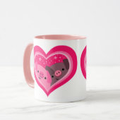 You And Me (かわいい漫画の豚) マグカップ (正面左)