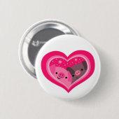 You And Me (かわいい漫画の豚) 缶バッジ (正面&裏面)