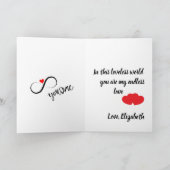 You and Me, and Cupid Personalized Folded Card カード (内部)