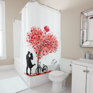You and Me, and Cupid Shower Curtain シャワーカーテン
